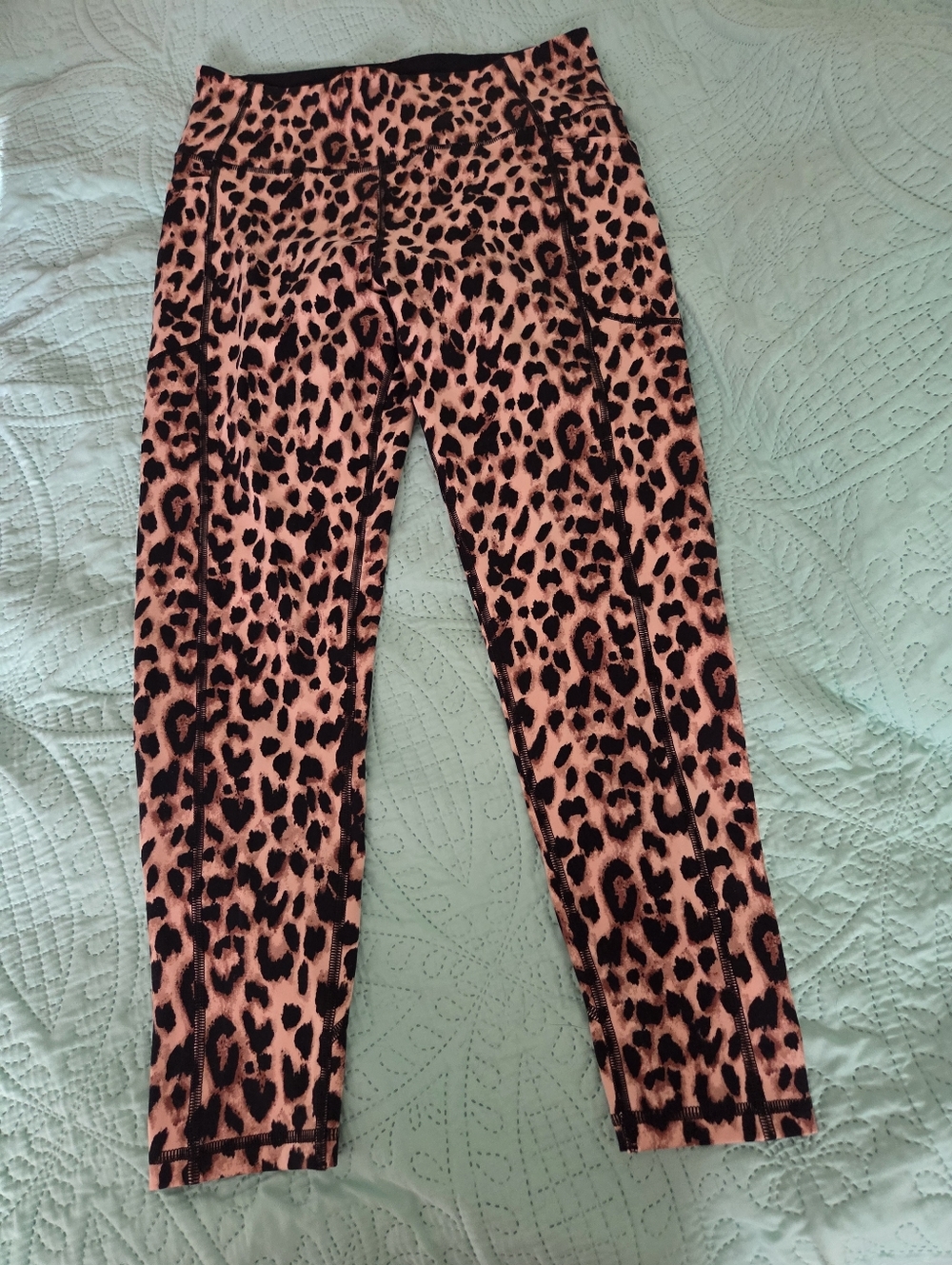 Victoria's Secret Leopard Print Workout Leggings- Brown& Black